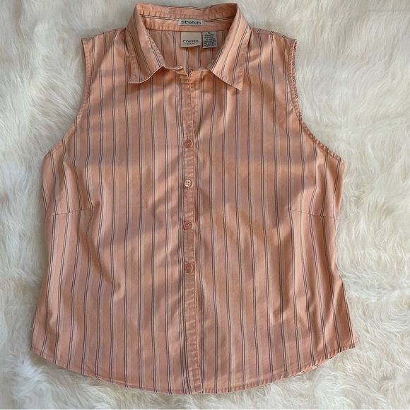 Copper Key Juniors XL Peach Sleeveless Blouse - Picture 2 of 3